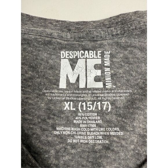 Despicable Me Minion Made Junior T-shirt Gray Sz XL (15-17) - Picture 3 of 5